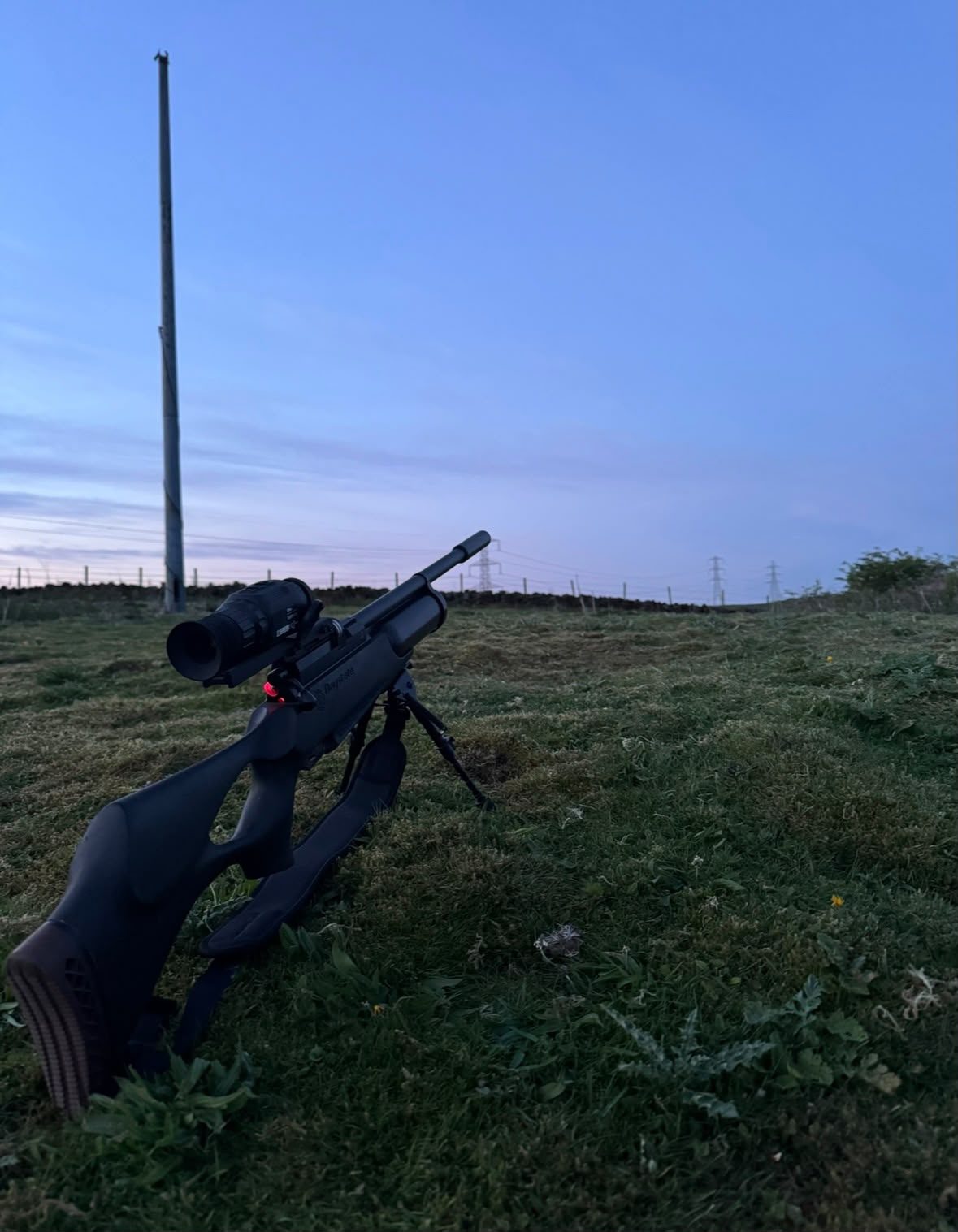 Equipment set up for licensed night-time wildlife control in Glasgow